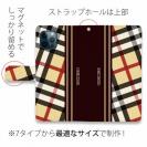 【Genuine】【手帳型】チェック柄　ベージュ＆ブラウン