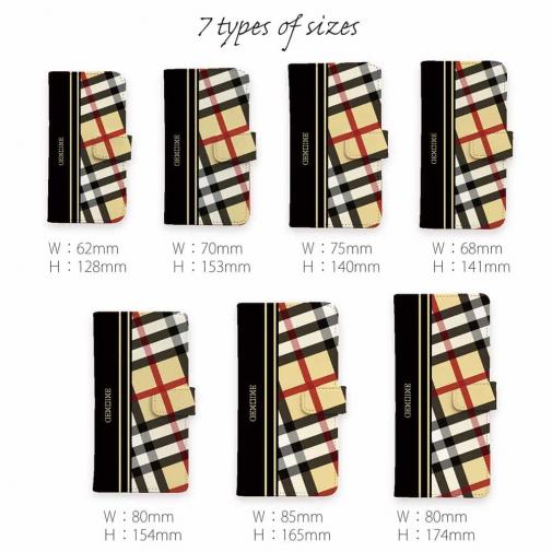 【Genuine】【手帳型】チェック柄　ベージュ＆ブラック