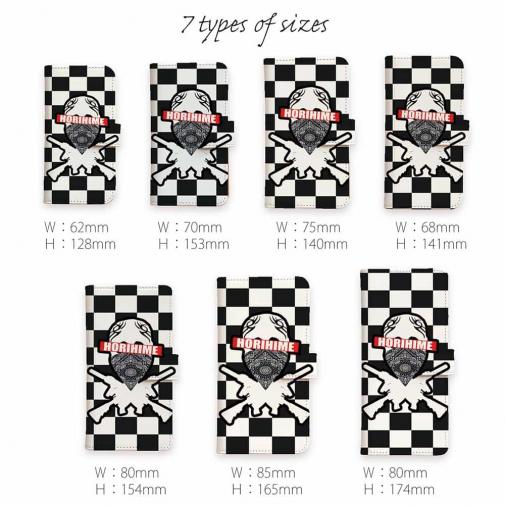 【彫姫】【手帳型】市松模様