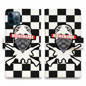 【彫姫】【手帳型】市松模様