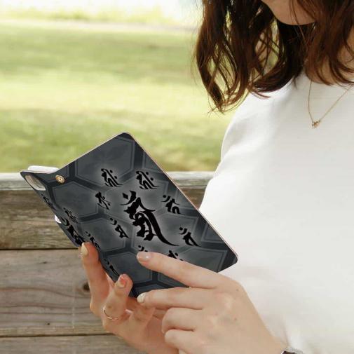 【彫姫】【手帳型】御守り携帯ケース 仙斎茶色