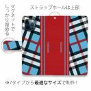 【Genuine】【手帳型】チェック柄　ブルー＆レッド