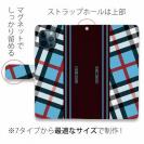 【Genuine】【手帳型】チェック柄　ブルー＆ブラウン