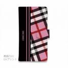 【Genuine】【手帳型】チェック柄　ピンク＆ブラック