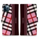 【Genuine】【手帳型】チェック柄　ピンク＆ブラウン