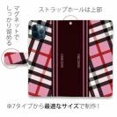 【Genuine】【手帳型】チェック柄　ピンク＆ブラウン