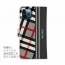 【Genuine】【手帳型】チェック柄　グレー＆グレー