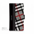 【Genuine】【手帳型】チェック柄　グレー＆ブラック