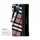 【Genuine】【手帳型】チェック柄　グレー＆ブラック