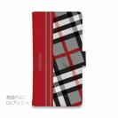 【Genuine】【手帳型】チェック柄　グレー＆レッド