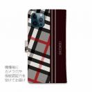 【Genuine】【手帳型】チェック柄　グレー＆ブラウン