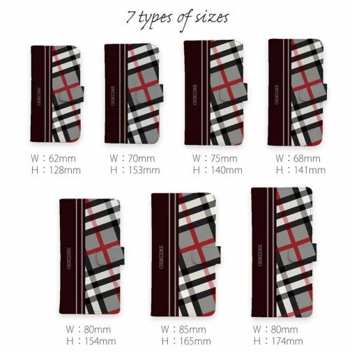 【Genuine】【手帳型】チェック柄　グレー＆ブラウン