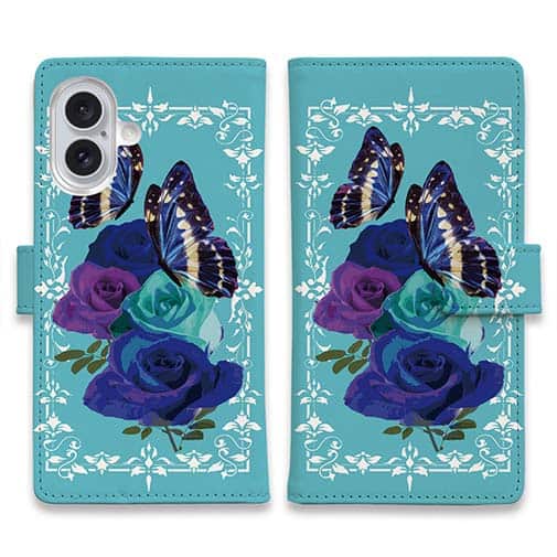 【彫姫】【手帳型】薔薇と蝶