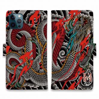 【彫姫】【手帳型】全面額彫龍