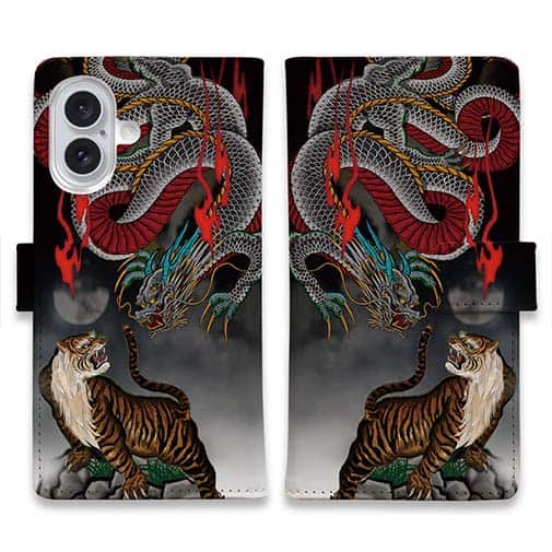 【彫姫】【手帳型】龍虎