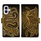 【彫姫】【手帳型】鳳凰と龍