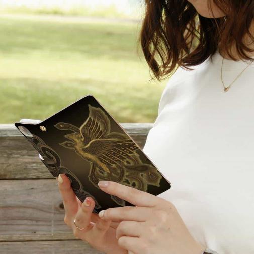 【彫姫】【手帳型】鳳凰と龍