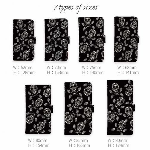 【彫姫】【手帳型】バンダナ柄のスカル