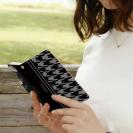 【Genuine】【手帳型】千鳥柄　ブラック＆グレー