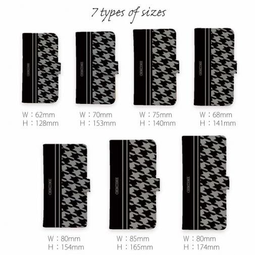 【Genuine】【手帳型】千鳥柄　ブラック＆グレー