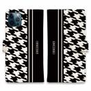 【Genuine】【手帳型】千鳥柄　ブラック＆ホワイト