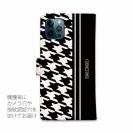 【Genuine】【手帳型】千鳥柄　ブラック＆ホワイト