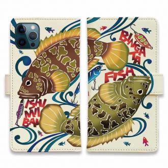 【手帳型】【FISH MAN】沖縄県紅型フィッシュ