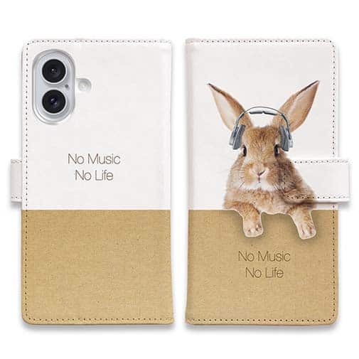 【手帳型】ウサギだってNo Music No Life