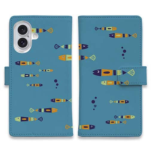 【手帳型】【釣りざんまい】レトロフィッシュ