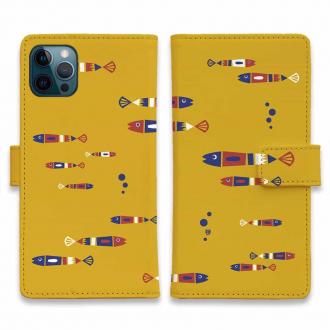 【手帳型】【釣りざんまい】レトロフィッシュ_オレンジ