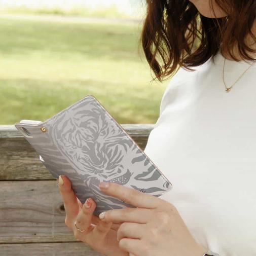 【Genuine】【手帳型】虎 ホワイト タイガー