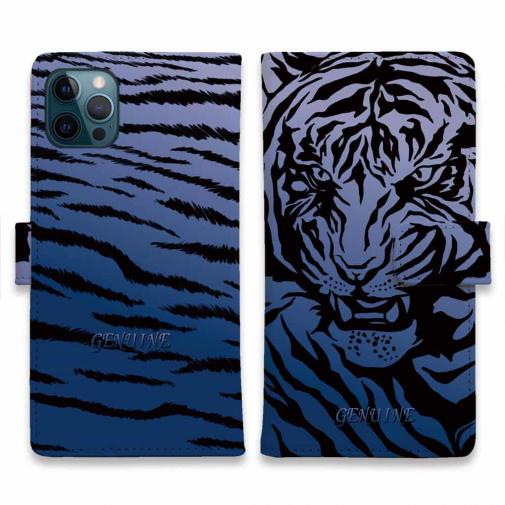 【Genuine】【手帳型】虎 タイガー ブルー