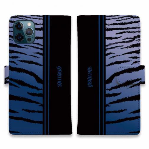 【Genuine】【手帳型】虎 タイガー ブルー ライン