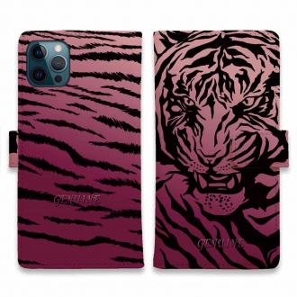 【Genuine】【手帳型】虎 タイガー ピンク