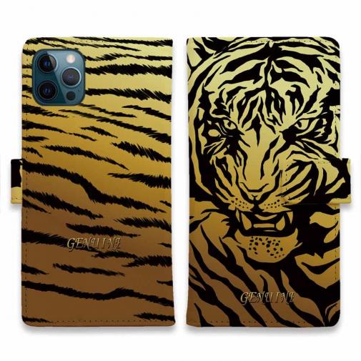 【Genuine】【手帳型】虎 タイガー ゴールド