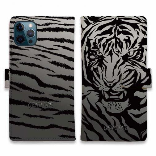 【Genuine】【手帳型】虎 タイガー シルバー