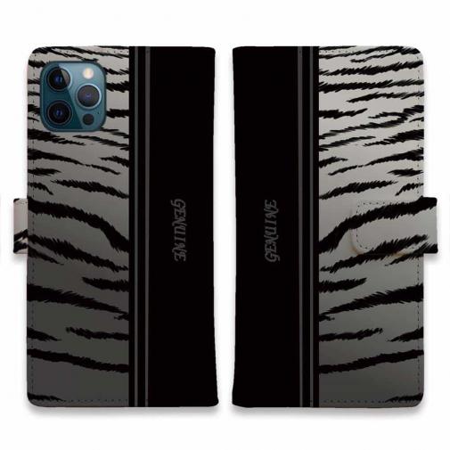 【Genuine】【手帳型】虎 タイガー シルバー ライン