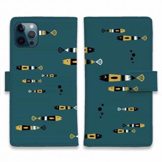 【手帳型】【釣りざんまい】レトロフィッシュ_北欧風