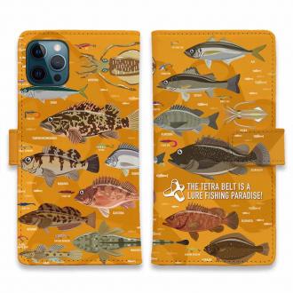 【手帳型】【FISH MAN】テトラ帯は釣り天国！ オレンジ
