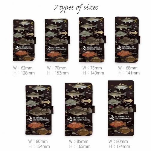 【手帳型】【FISH MAN】テトラ帯は釣り天国！ ブラック