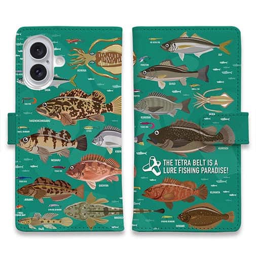 【手帳型】【FISH MAN】テトラ帯は釣り天国! ミント