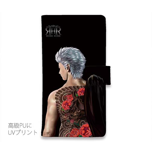 【ROMI HIME】【手帳型】彫青 牡丹 和柄