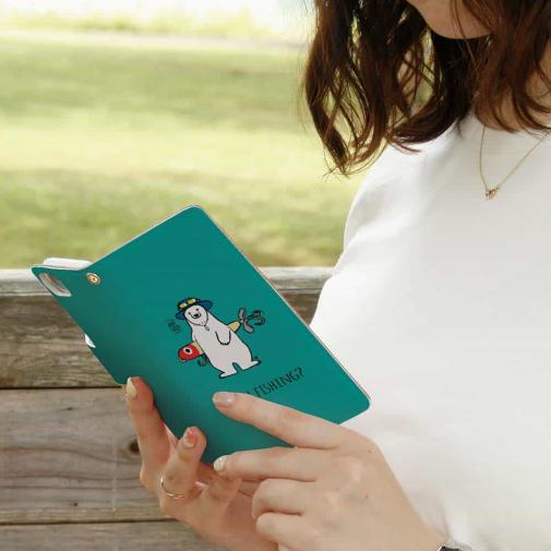 【手帳型】【釣りざんまい】ルアーとシロクマさん