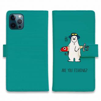 【手帳型】【釣りざんまい】ルアーとシロクマさん