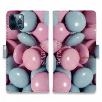 【Genuine】【手帳型】カラフル　チョコ　ブルー＆ピンク