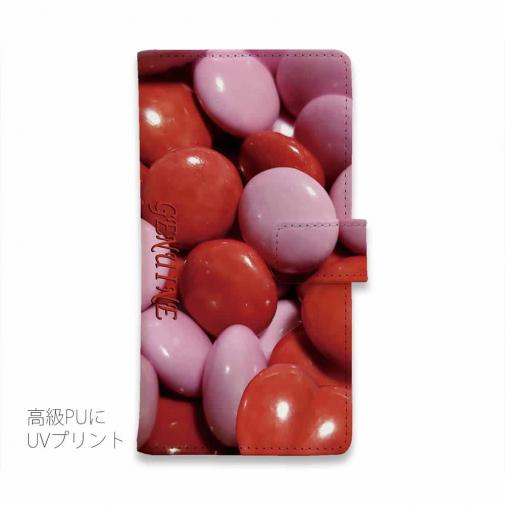 【Genuine】【手帳型】カラフル　チョコ　ピンク＆レッド