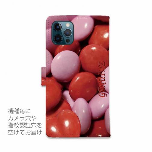 【Genuine】【手帳型】カラフル　チョコ　ピンク＆レッド