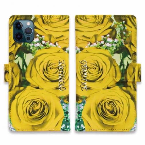 【Genuine】【手帳型】バラ(薔薇) イエロー