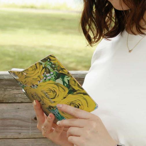 【Genuine】【手帳型】バラ（薔薇）　イエロー