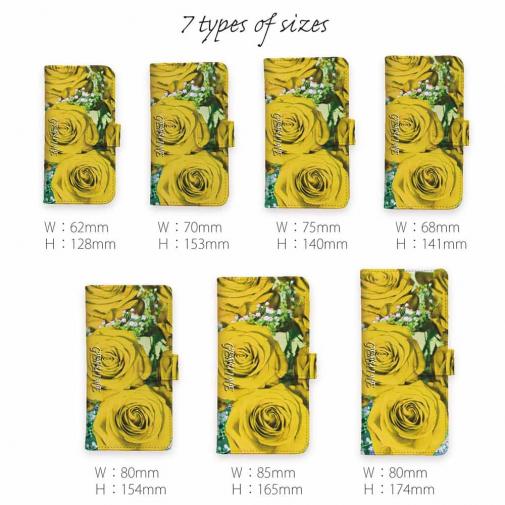 【Genuine】【手帳型】バラ（薔薇）　イエロー
